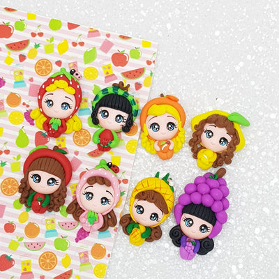 Sale Fruit girls - Embellishment Clay Bow Centre