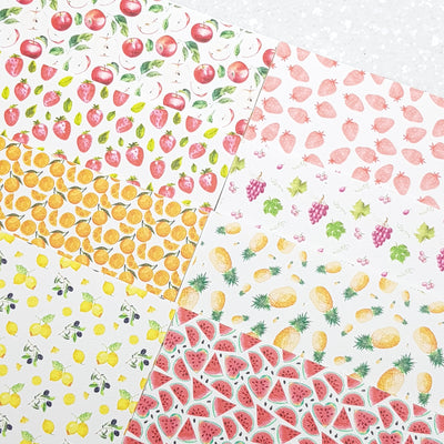 Fruits - Leatherette vinyl - canvas - choose Fabric material Sheets