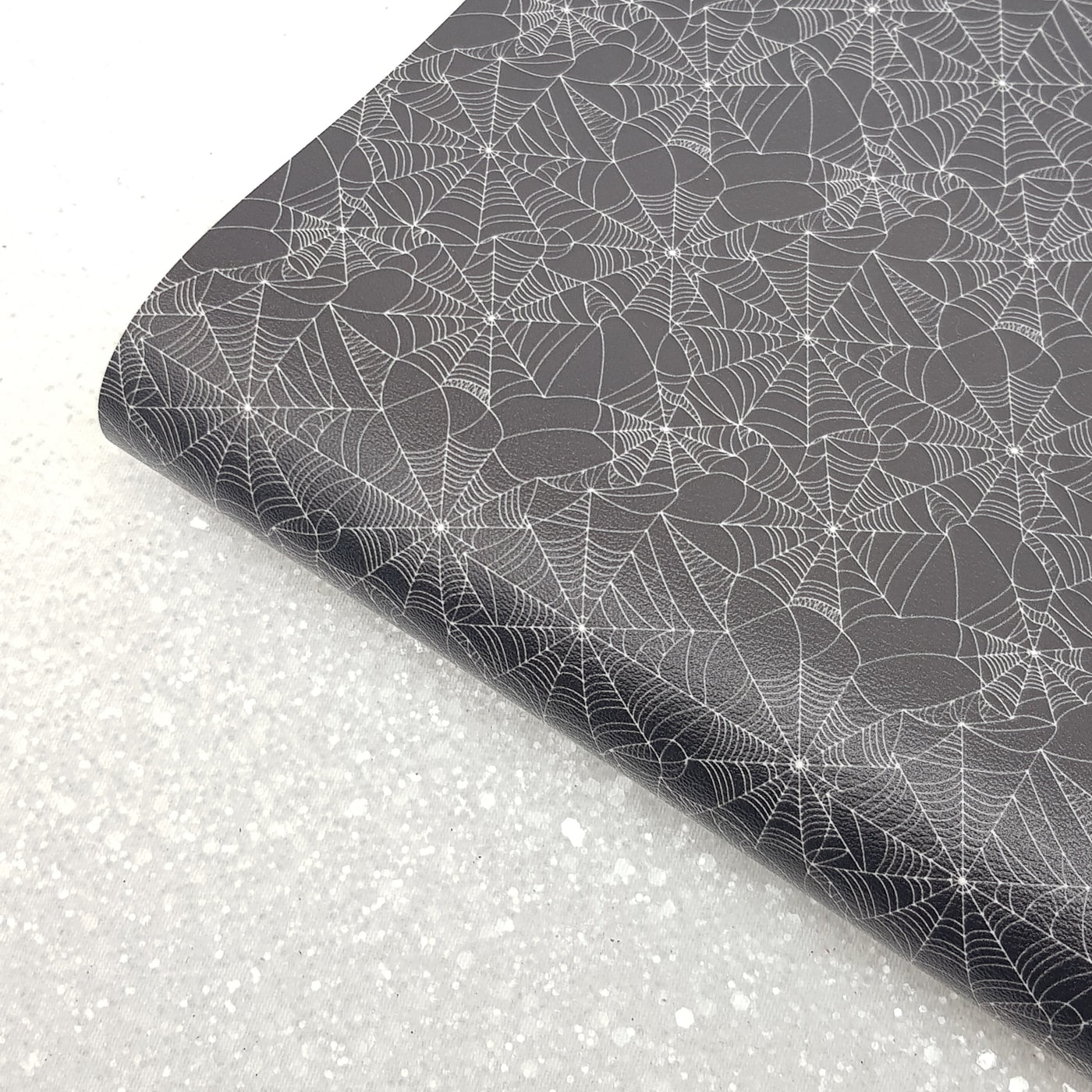 Spider web  - vegan faux Leather vinyl - canvas - choose Fabric material Sheets