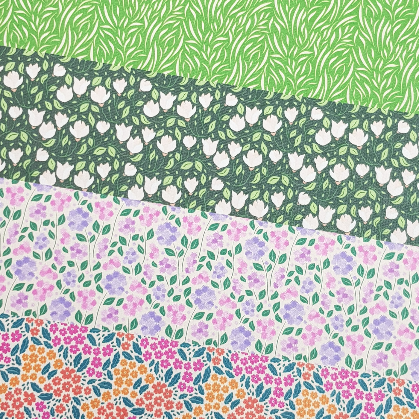 Betsy floral liberty style  - faux vegan Leatherette vinyl - canvas - choose Fabric material Sheets