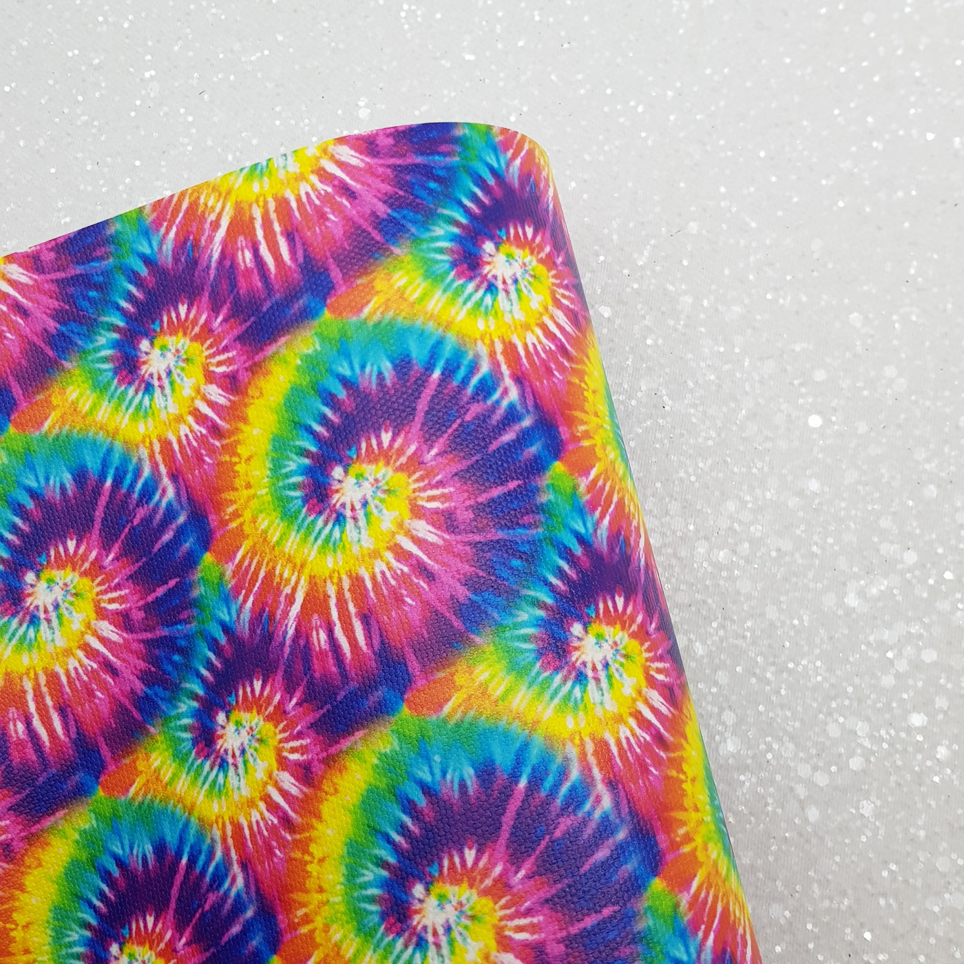 Rainbow tie dye - Leatherette vinyl - canvas - choose Fabric material Sheets
