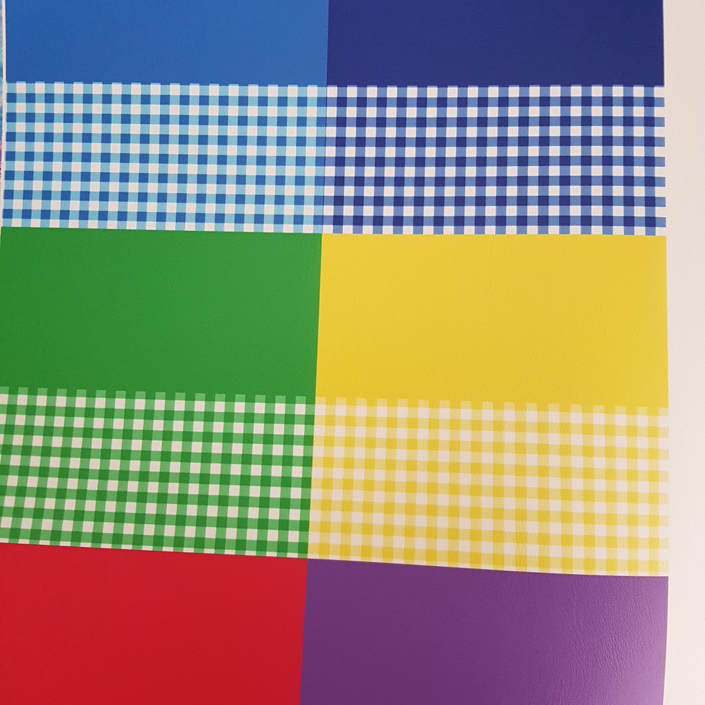 School gingham and matching plain colour - Pu Leather vinyl - canvas - choose Fabric material Sheets