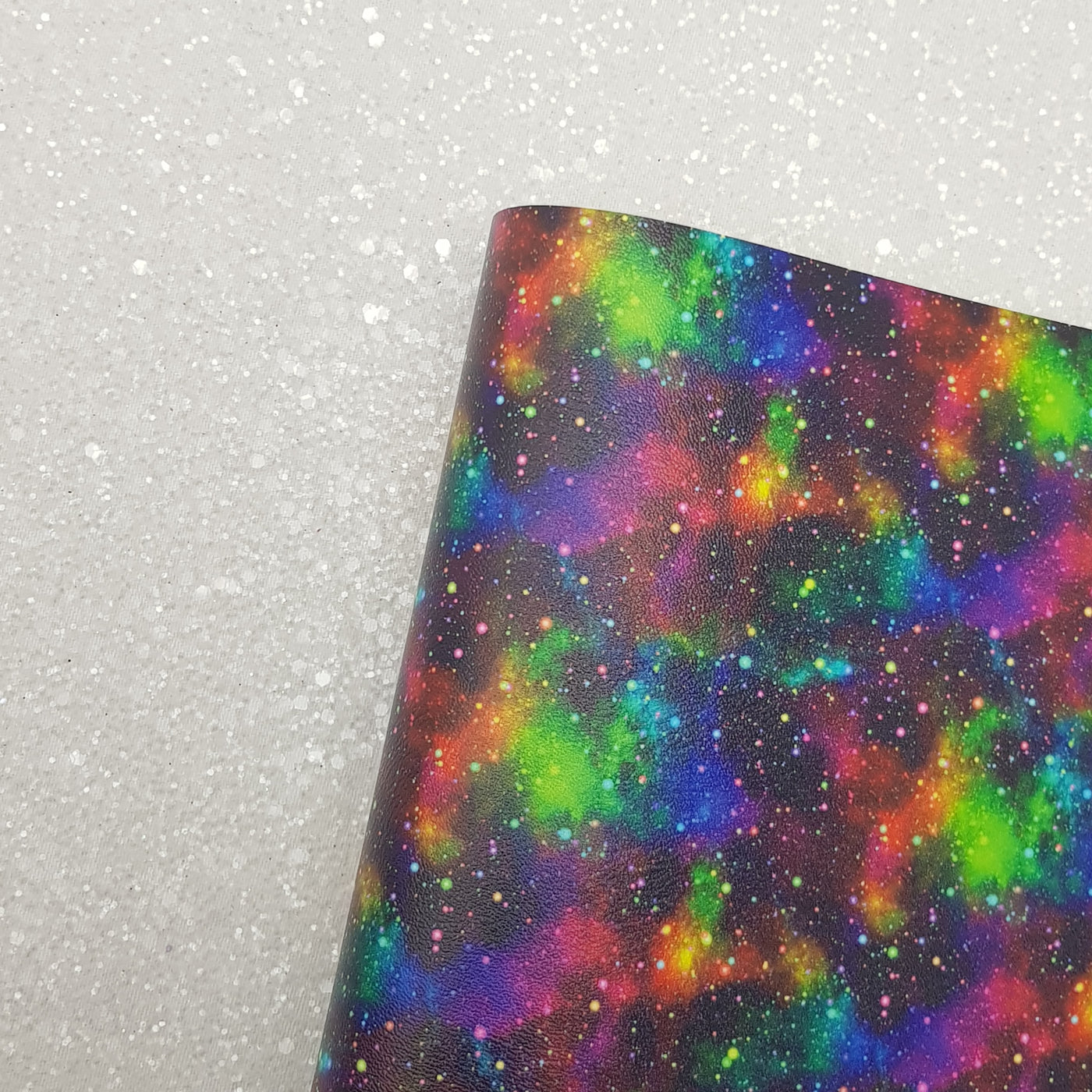 big bang rainbow galaxy  - Pu Leatherette vinyl - canvas - choose Fabric material Sheets