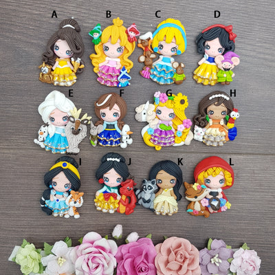 Princess and friends - Embellishment Clay Bow Centre