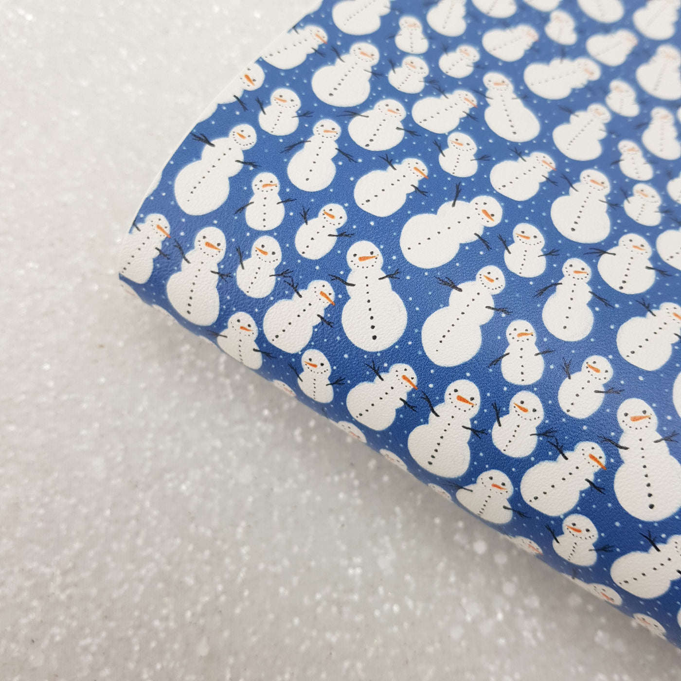 Snowman - Pu faux Leather vinyl - canvas - choose Fabric material Sheets