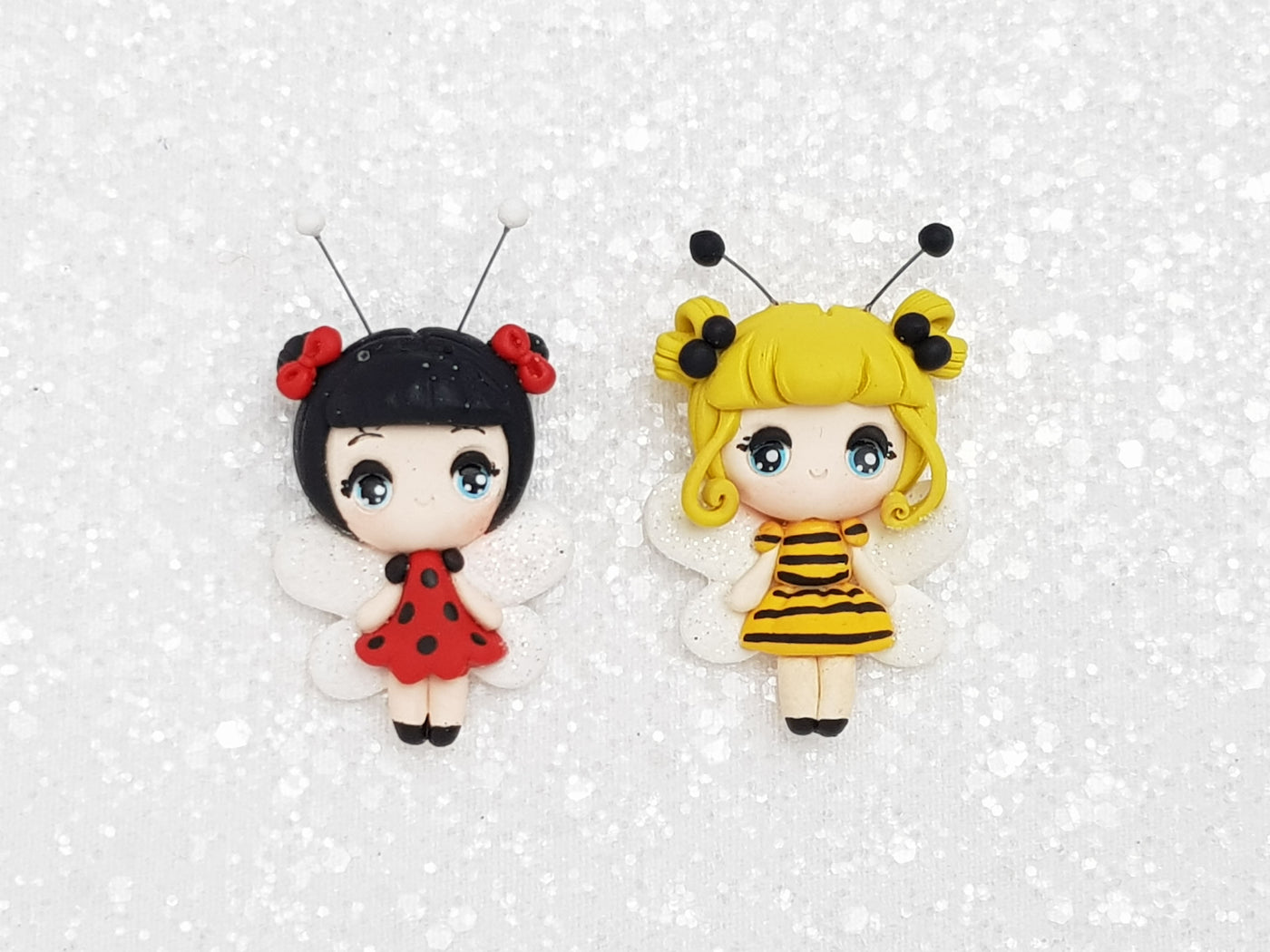 Handmade Clay Charm - New Big Eyes Bee, Ladybug - Crafty Mood