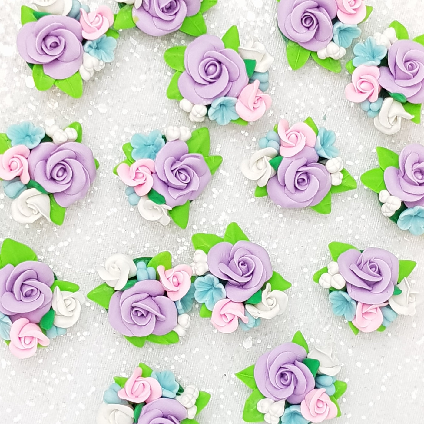Lilac Flower - Handmade Flatback Clay Bow Centre - Crafty Mood