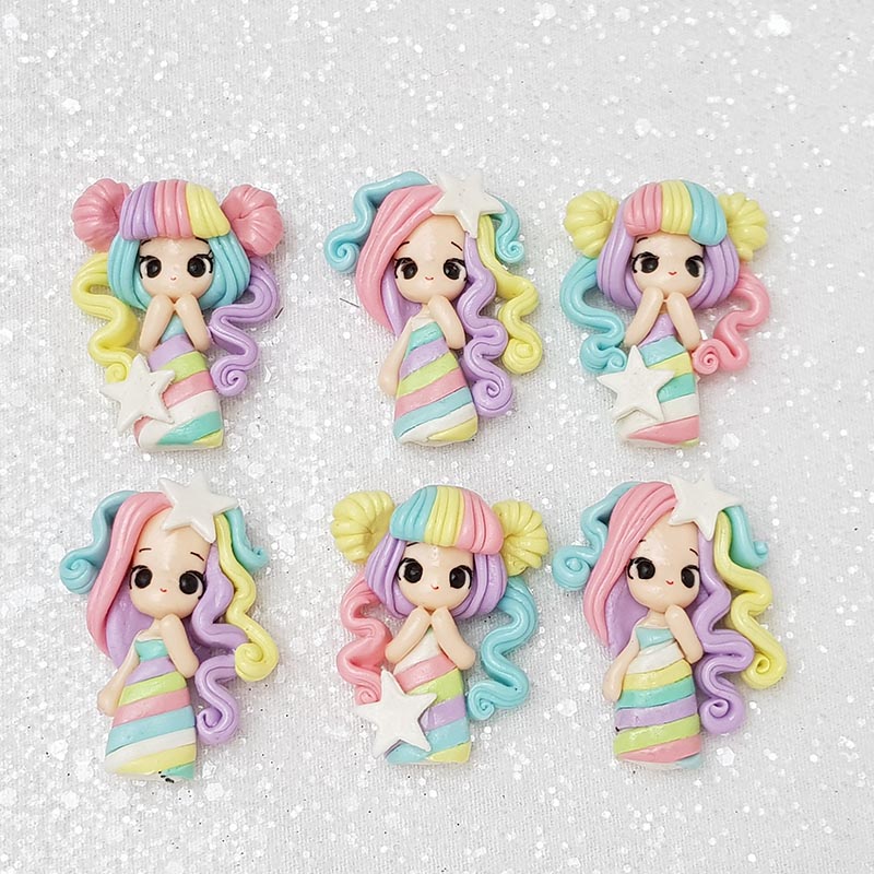 Clay Charm Embellishment - Random Rainbow Girl - Crafty Mood