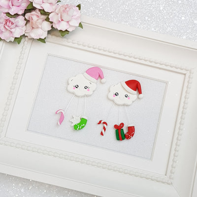 Mini Christmas Cloud - Embellishment Clay Bow Centre - Crafty Mood