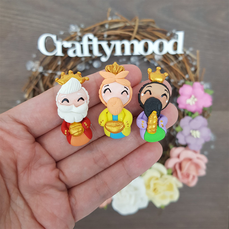 Three wise man - Handmade Flatback Clay Bow Centre