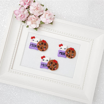 Clay Charm Embellishment - Milk and Cookies Delight - Crafty Mood