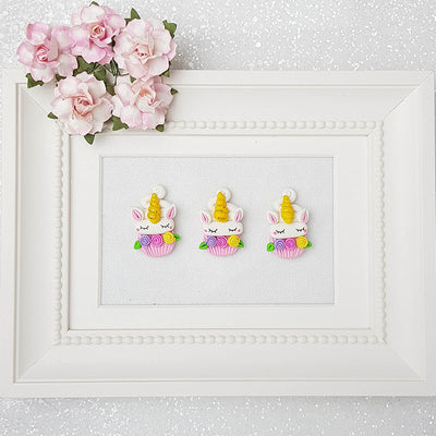 Clay Charm Embellishment - Pink Cupcake Unicorn Delight - Crafty Mood