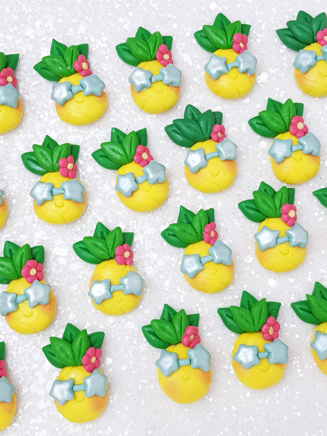 Clay Charm Embellishment - Cool Pineapple - Crafty Mood