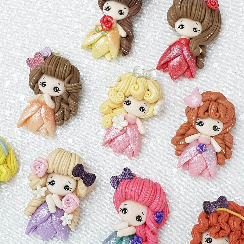 Sale Clay Charm Embellishment - Flower Princess - Crafty Mood