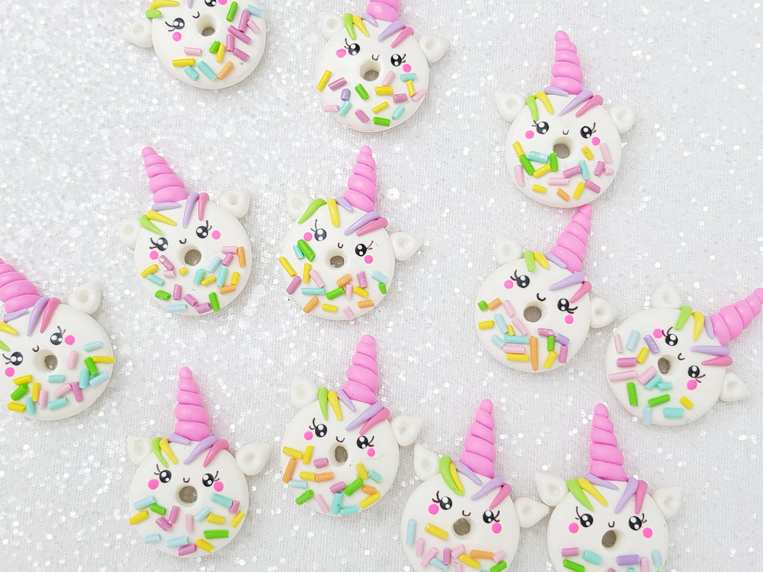 Clay Charm Embellishment - Unicorn Donut Delight - Crafty Mood