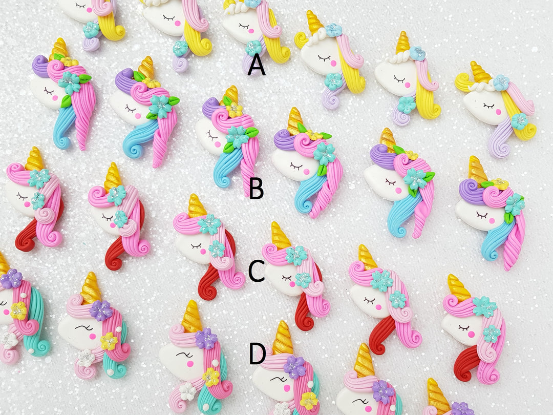 Clay Charm Embellishment - Unicorn Head Delight - Crafty Mood