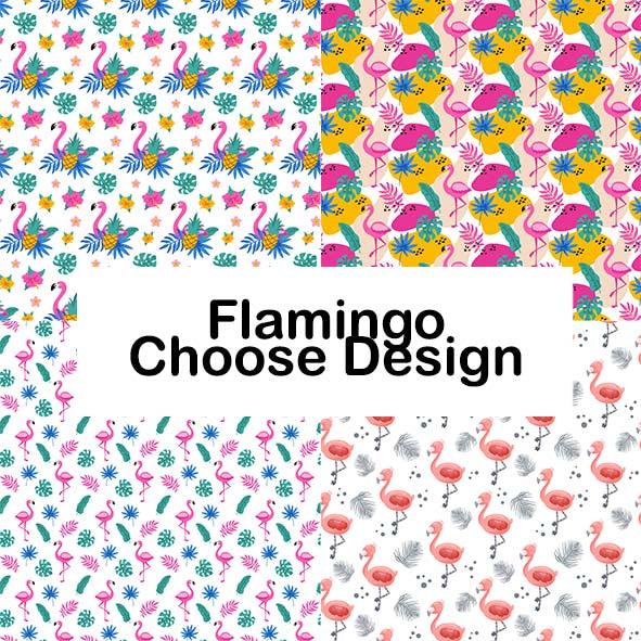 Flamingo - Leatherette vinyl - canvas - choose Fabric Sheets