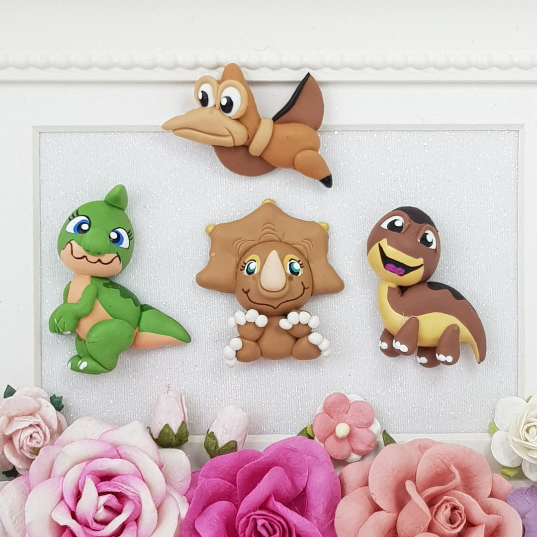 Cute Dinosaur - Embellishment Clay Bow Centre