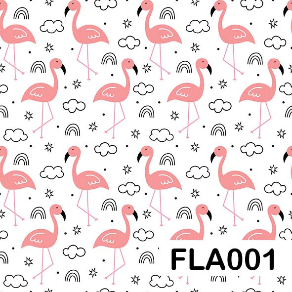 Flamingo - Leatherette vinyl - canvas - choose Fabric Sheets