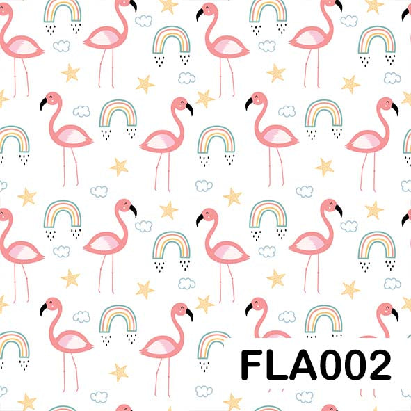 Flamingo - Leatherette vinyl - canvas - choose Fabric Sheets