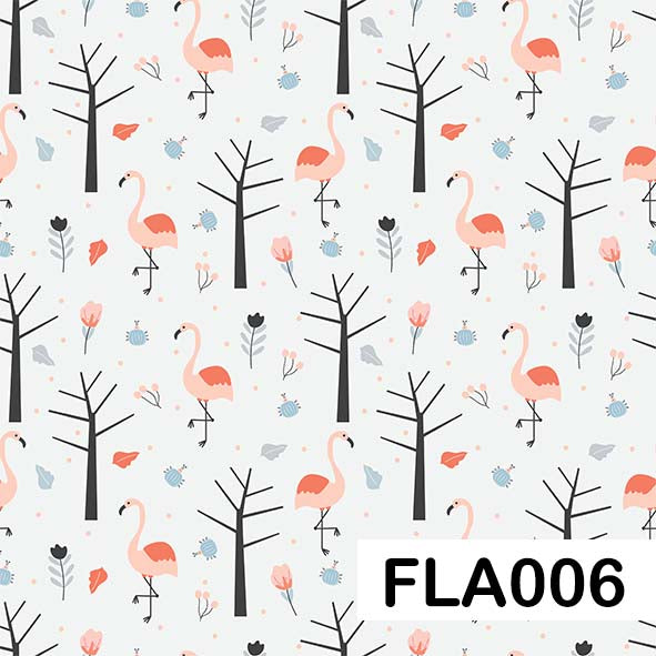 Flamingo - Leatherette vinyl - canvas - choose Fabric Sheets