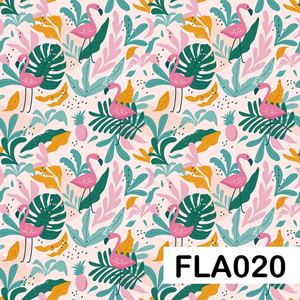 Flamingo - Leatherette vinyl - canvas - choose Fabric Sheets