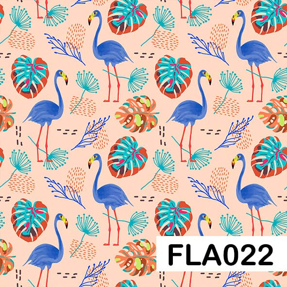 Flamingo - Leatherette vinyl - canvas - choose Fabric Sheets