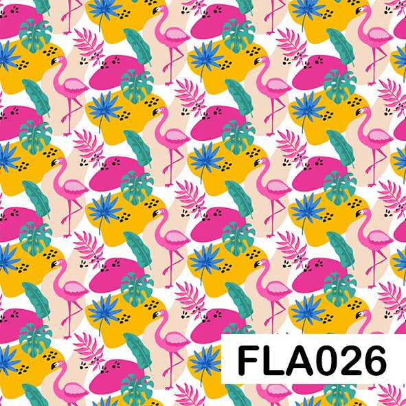 Flamingo - Leatherette vinyl - canvas - choose Fabric Sheets