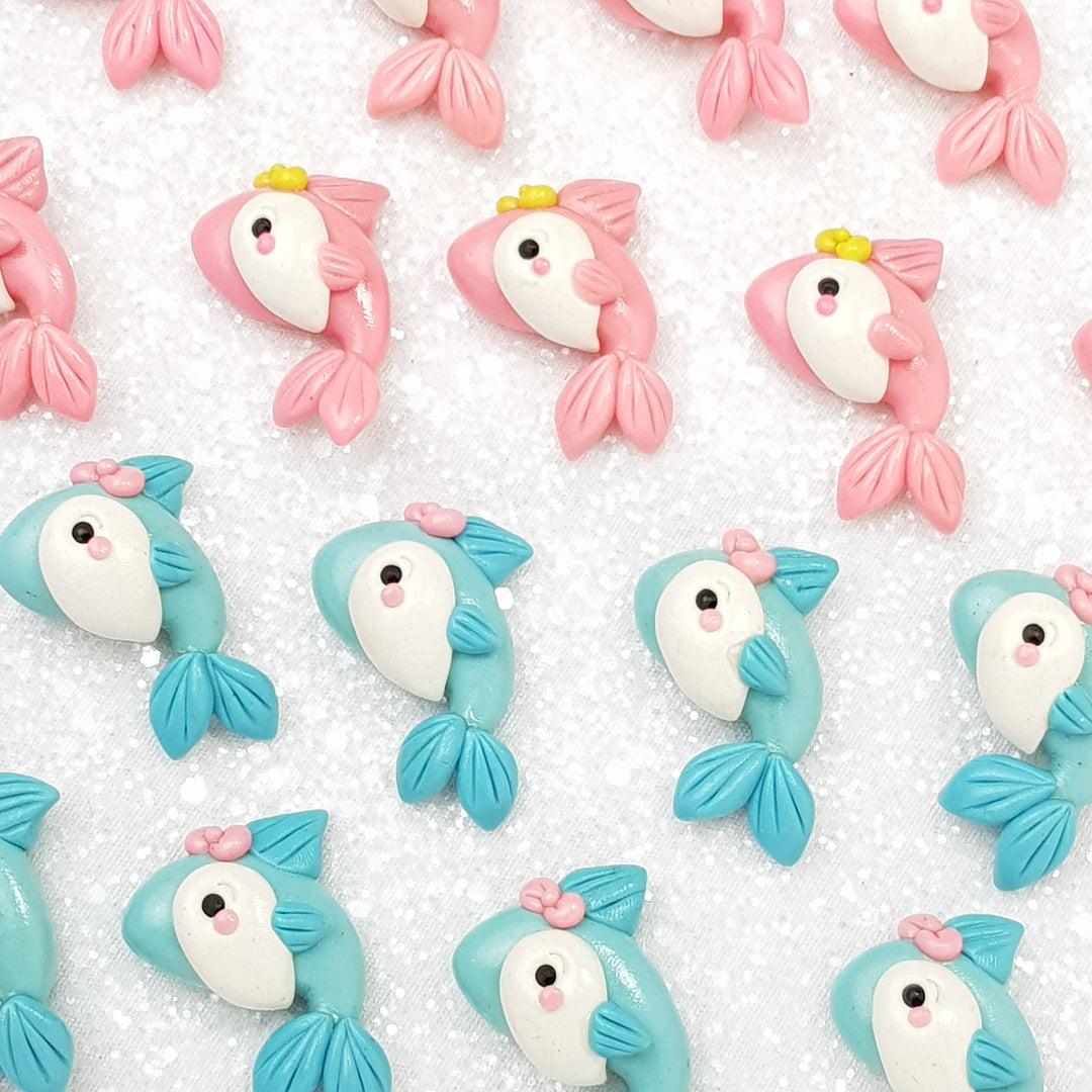 Cute Fish - Embellishment Clay Bow Centre - Crafty Mood