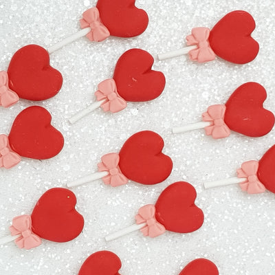 Heart shaped lollipop - Embellishment Clay Bow Centre - Crafty Mood