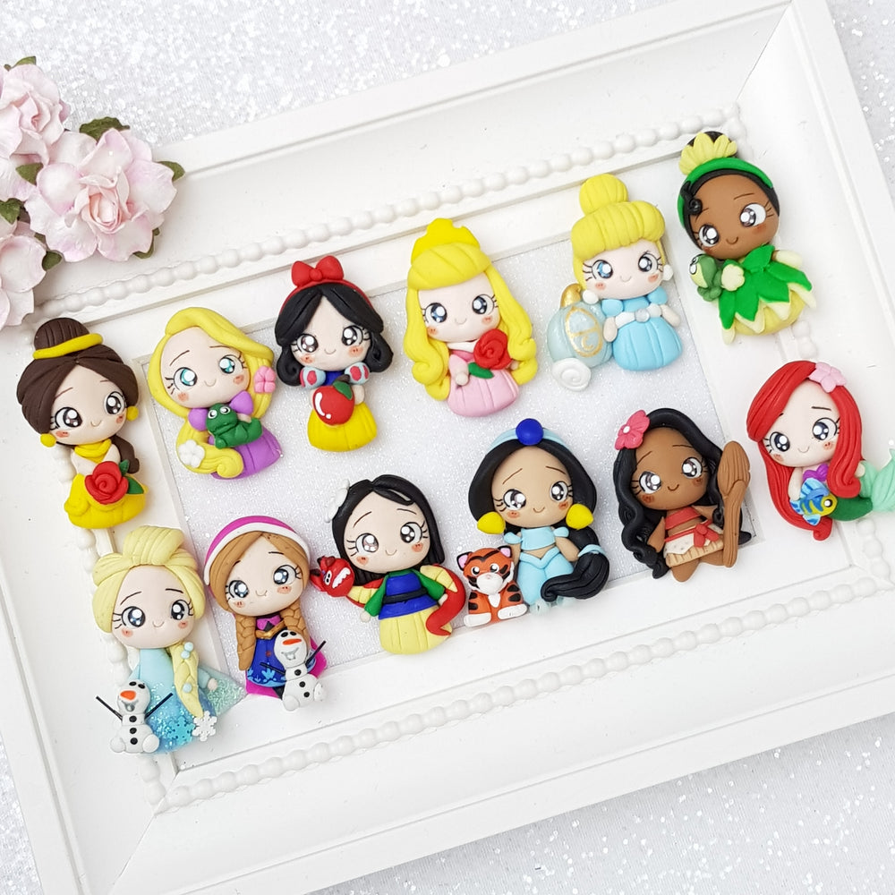 Cute princess - Handmade Flatback Clay Bow Centre - Crafty Mood