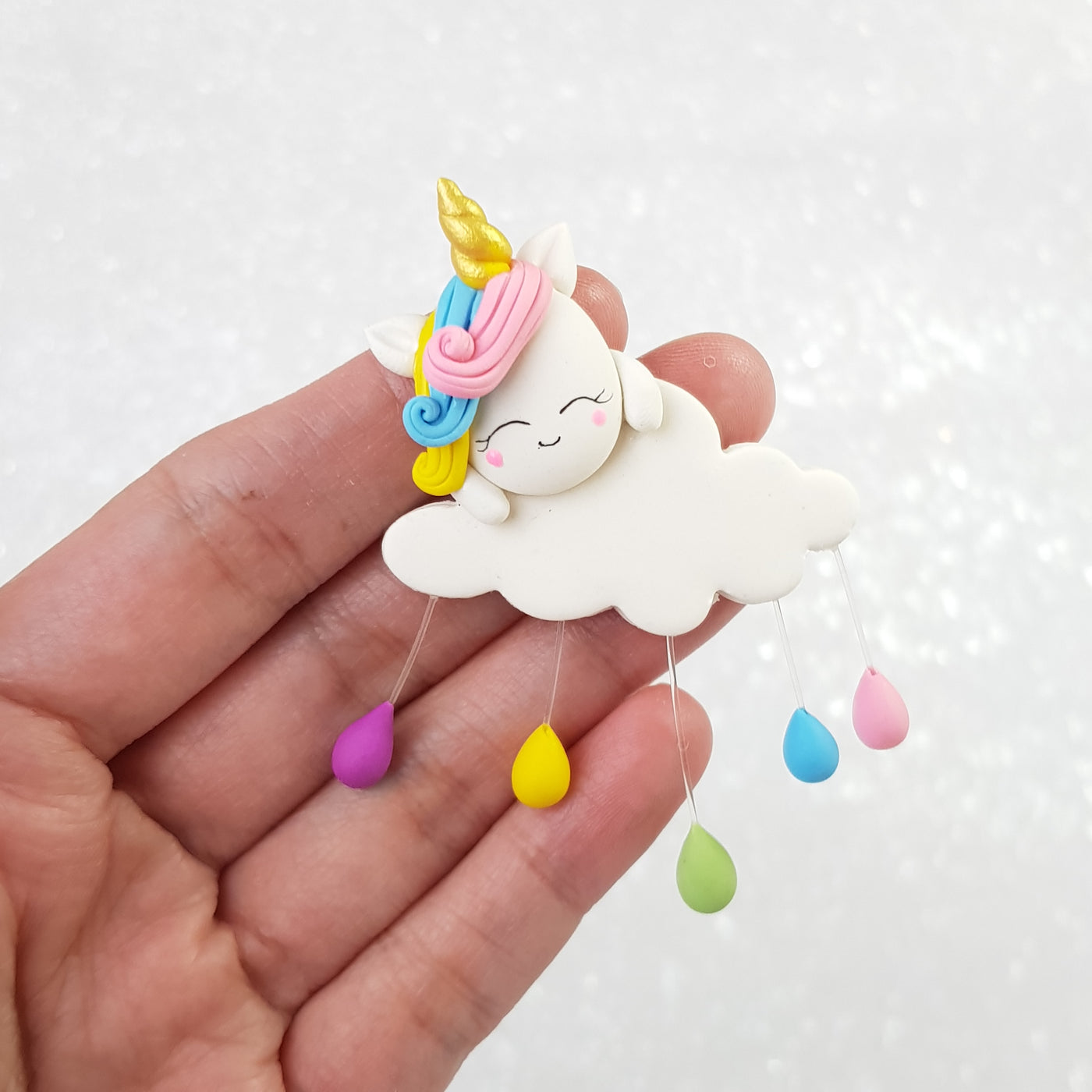 Unicorn Cloud - Embellishment Clay Bow Centre - Crafty Mood
