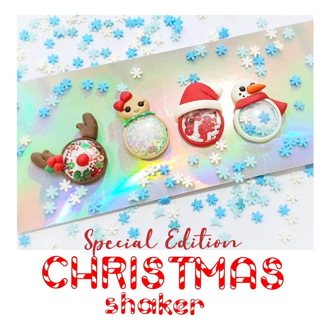 Special edition christmas shaker - Embellishment Clay Bow Centre - Crafty Mood