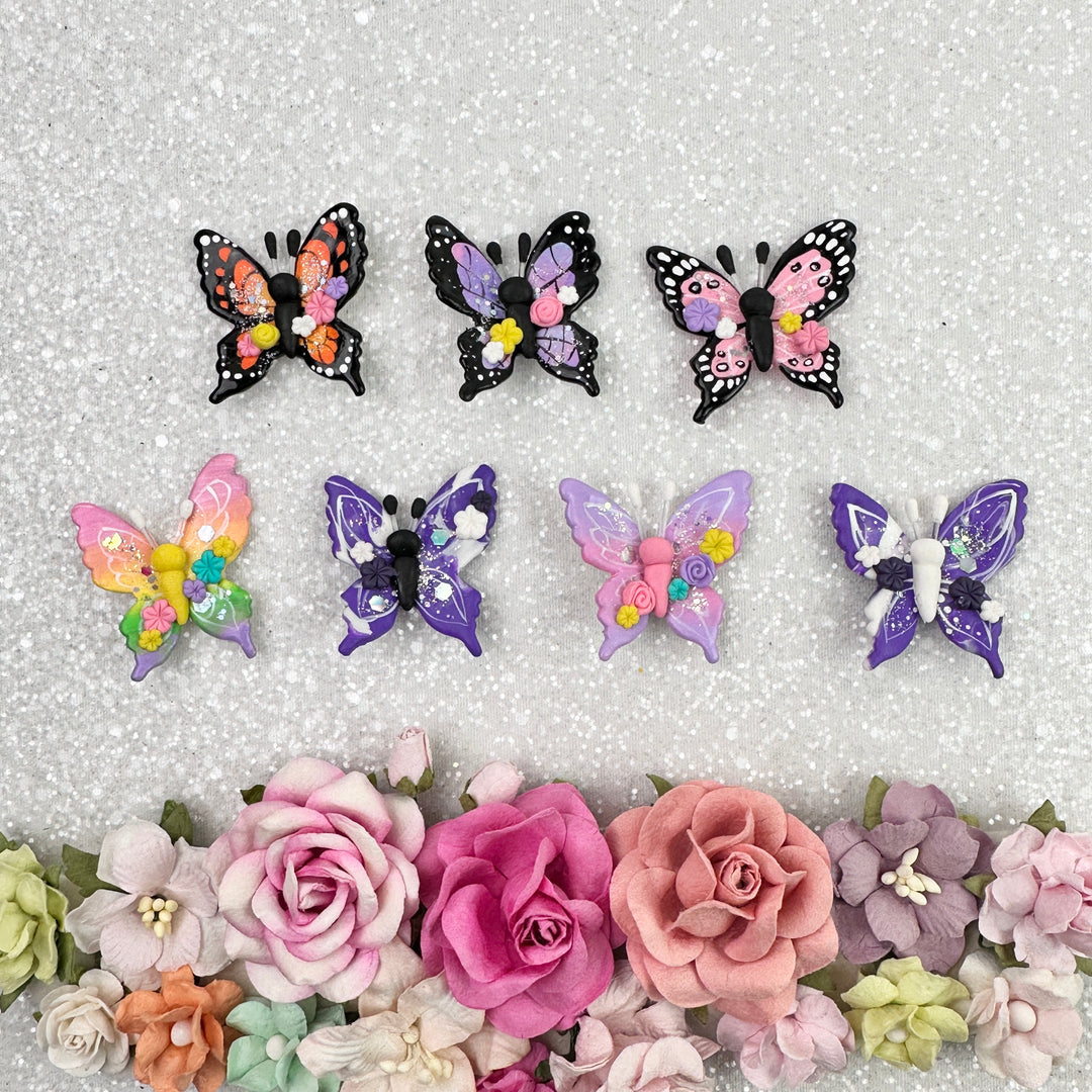 Galaxy butterfly - Embellishment Clay Bow Centre