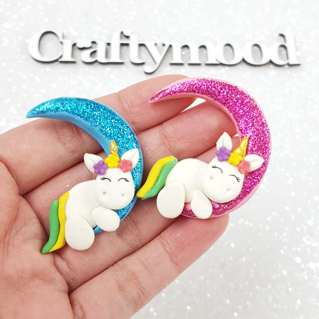 Unicorn Moon - Embellishment Clay Bow Centre