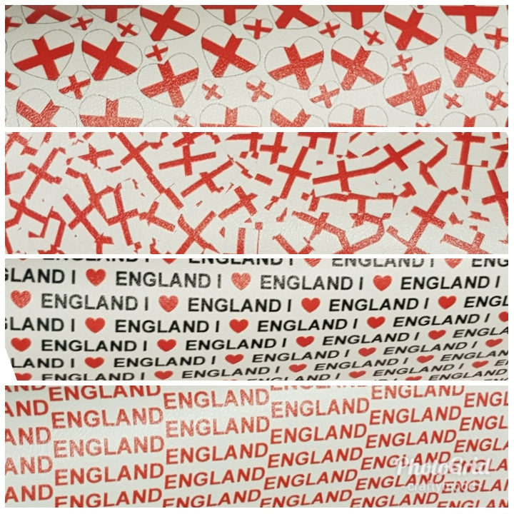 England football - vegan faux Leather vinyl - canvas - choose Fabric material Sheets