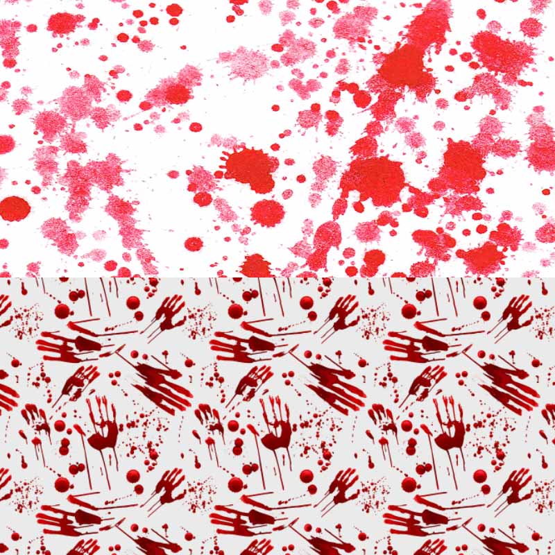 Blood splat hand halloween - vegan Leatherette vinyl - canvas - choose Fabric material Sheets
