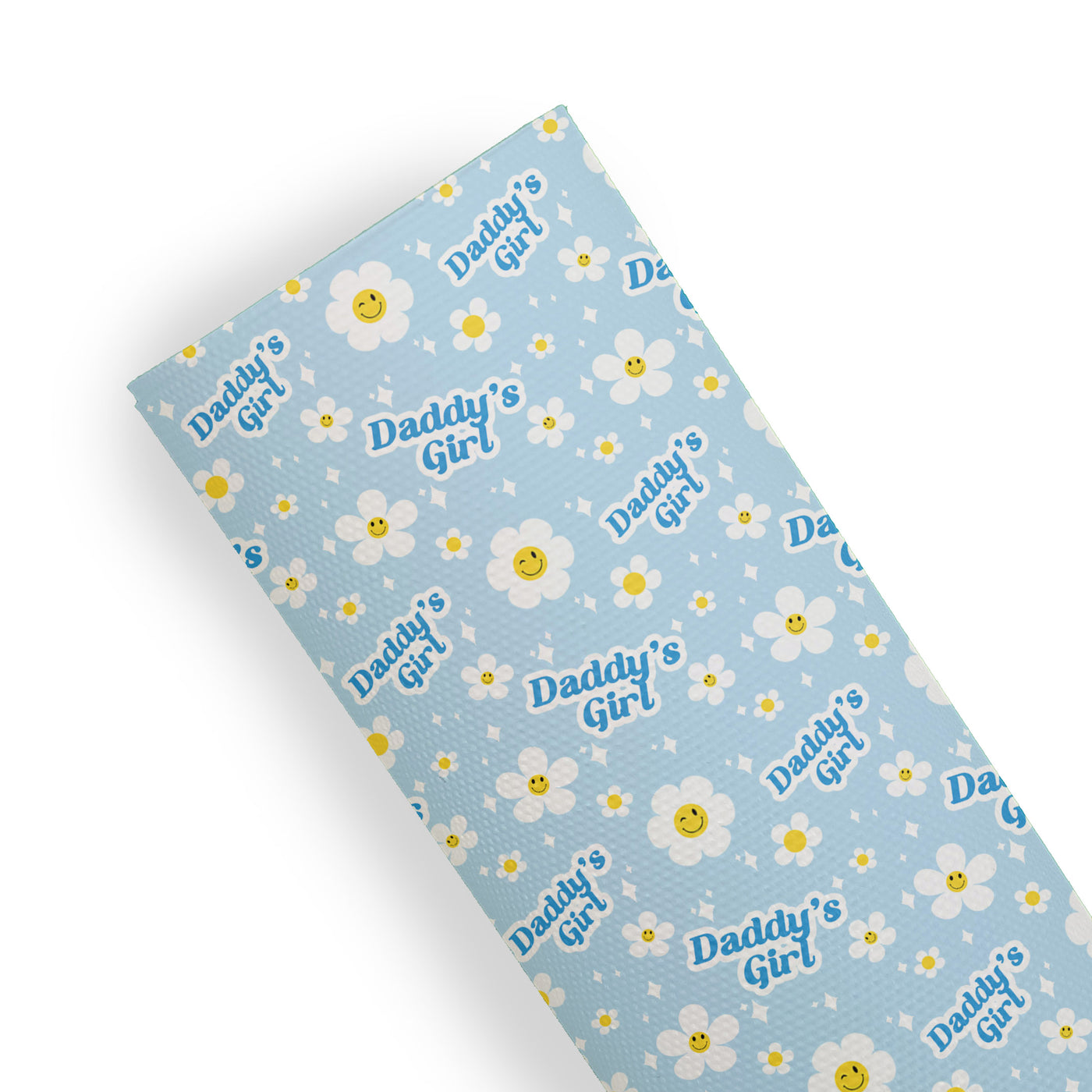 Father's day - Daddy's girl retro daisy flower - Pu Leather vinyl - canvas - choose Fabric material Sheets