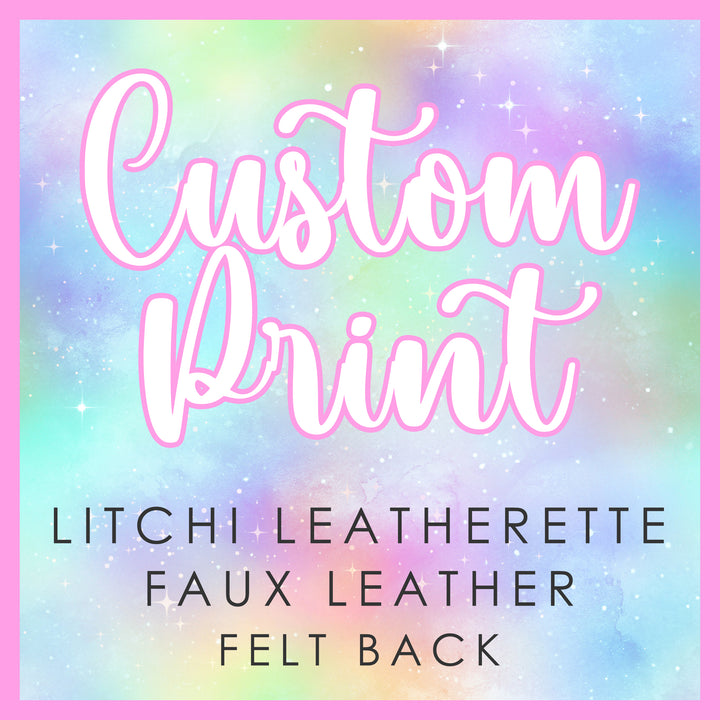 Custom print Litchi leatherette - Felt back