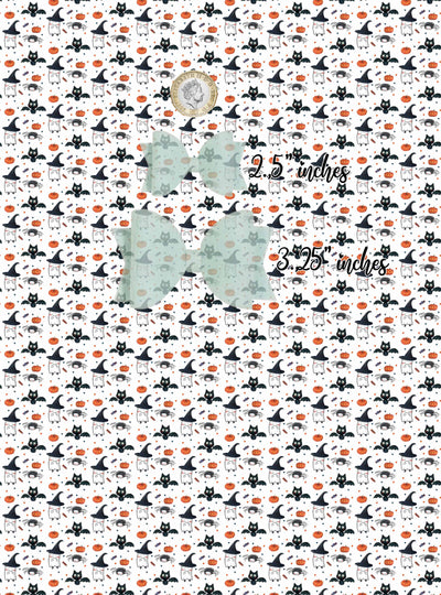 cute ghost halloween - Pu Leatherette vinyl - canvas - choose Fabric material Sheets