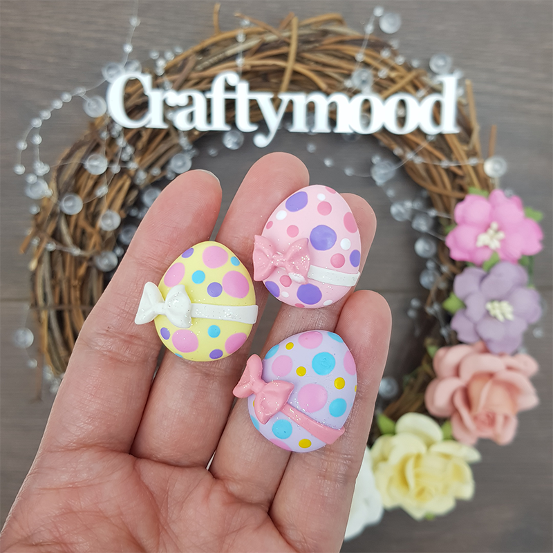 Easter eggs - Embellishment Clay Bow Centre