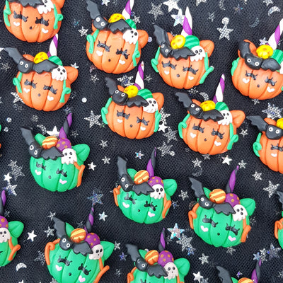 Halloween pumpkins - Embellishment Clay Bow Centre