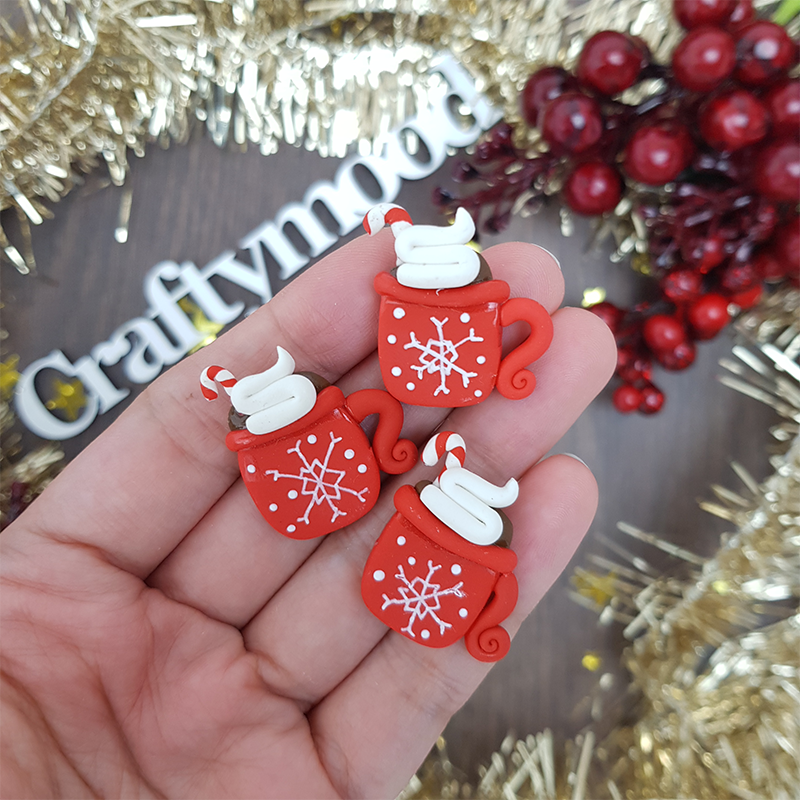 Hot chocolate drink - Embellishment Clay Bow Centre