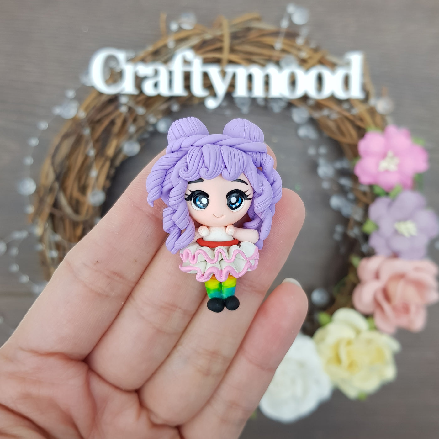 pastel girl - Embellishment Clay Bow Centre