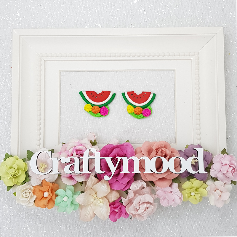 Summer watermelon - Handmade Flatback Clay Bow Centre