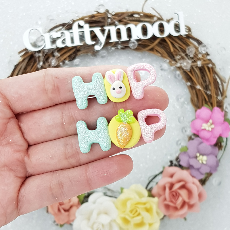 Hop! - Handmade Flatback Clay Bow Centre