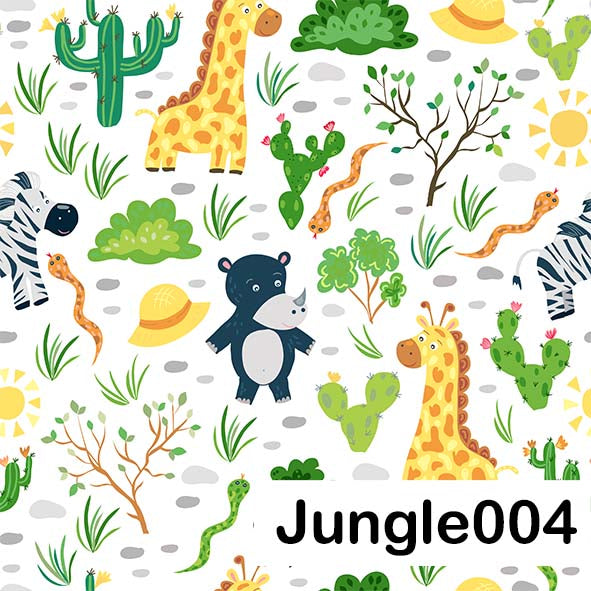 Jungle - Leatherette vinyl -canvas - choose Fabric Sheets