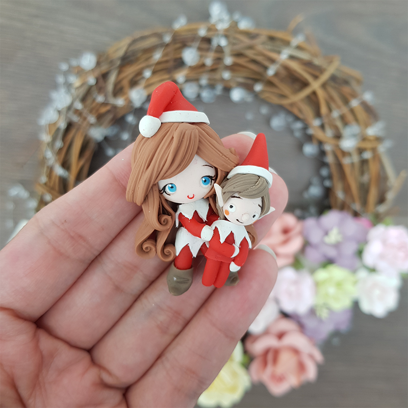 Limited elf - Handmade Flatback Clay Bow Centre