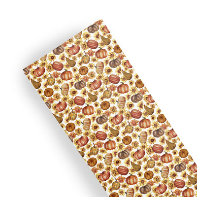 Autumn leaves - pumpkin -mushroom - Pu Leatherette vinyl - canvas - choose Fabric material Sheets