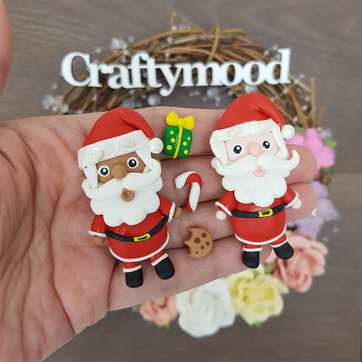 Santa white beard - Embellishment Clay Bow Centre